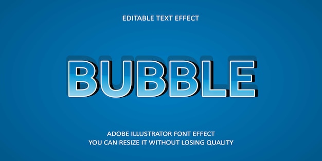 Blase bearbeitbare vektor text effekt schrift