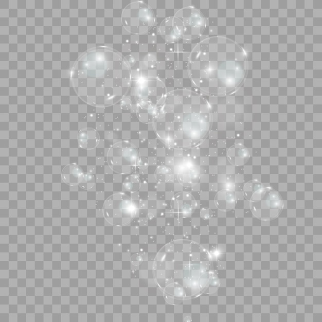 Blasenvektor. Seifenblase auf transparentem Hintergrund. Vektordesign.