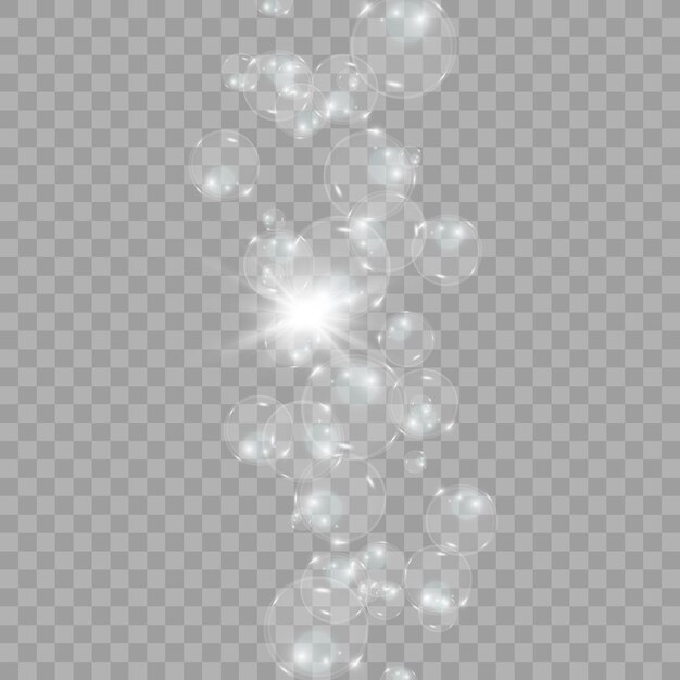 Blasenvektor. Seifenblase auf transparentem Hintergrund. Vektordesign.