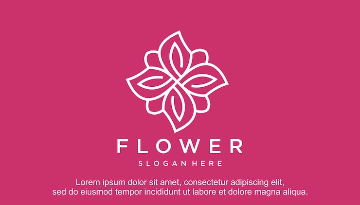 Blatt- und Blumenrosen-Logo-Design für Schönheit, Kosmetik, Yoga