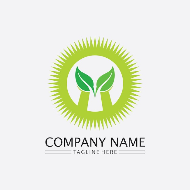 Blatt- und naturbaum-logo für geschäftsvektor-grünpflanzen-ökologie-design