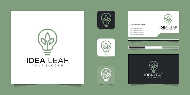 Blattbirne eco idea logo design, design-konzept, kreatives symbol und visitenkarte