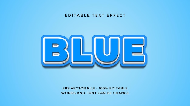 Blau 3D glatte bearbeitbare Texteffekte Premium
