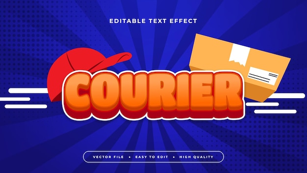 Blau-rot-orange Kurier 3D-bearbeitbare Text-Effekt Schriftart