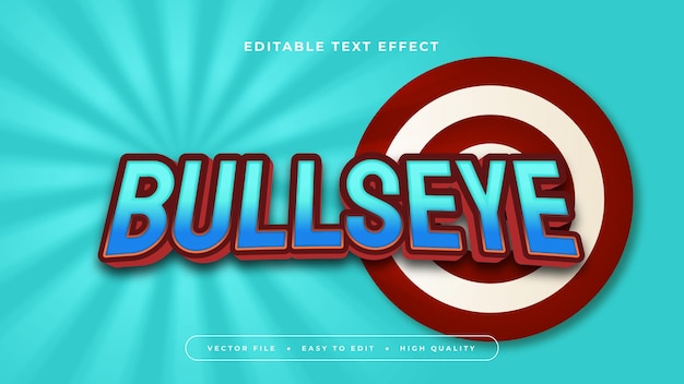 Blau-Rot-Weiß-Bullseye 3D-Editierbare Text-Effekt-Schriftart