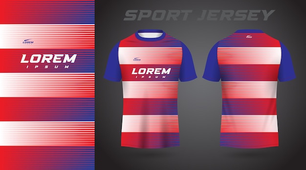 blau-rotes Hemd-Sport-Jersey-Design