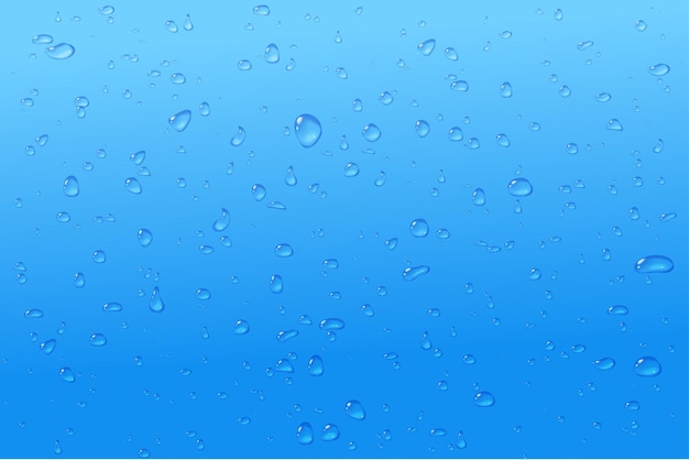 Blau-Tropfen-Hintergrund-Kondensatglas in der Makro-Textur