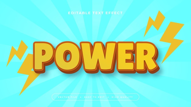 Blau- und Gelb-Power 3D-Editierbare Text-Effekt-Schriftart