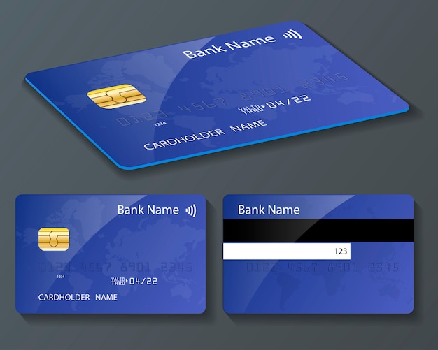 Vektor blau und karte mit dem pay wave logo