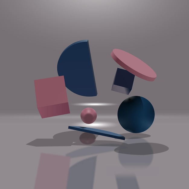 Blau und rosa geometrischer Hintergrund 3D Vektorillustration