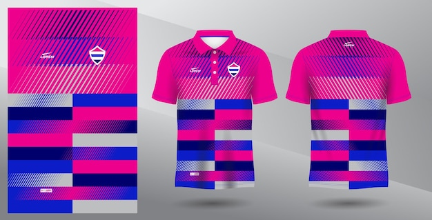 Blau und rosa sublimation polo sport trikot design