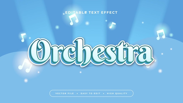 Blau-Weiß-Orchester 3D-Editierbare Text-Effekt-Schriftart