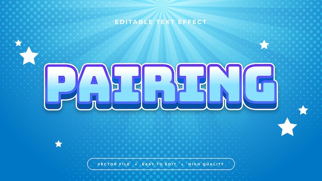 Blau-Weiß-Pairing 3D-Editierbare Text-Effekt Schriftart