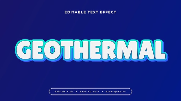 Blau-weiße geothermische 3D-Editierbare Text-Effekt-Schriftart