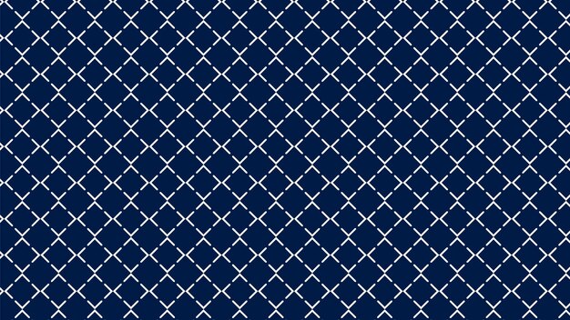 Blau-weißes Gittermuster mit weißen Streifen auf dunkelblauem Hintergrund.