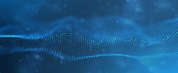Blaue abstrakte Welle Magisches Liniendesign Fließkurven-Bewegungselement Wellenförmige Illustration mit Neon-Farbverlauf