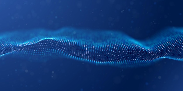 Blaue abstrakte Welle Magisches Liniendesign Fließkurven-Bewegungselement Wellenförmige Illustration mit Neon-Farbverlauf