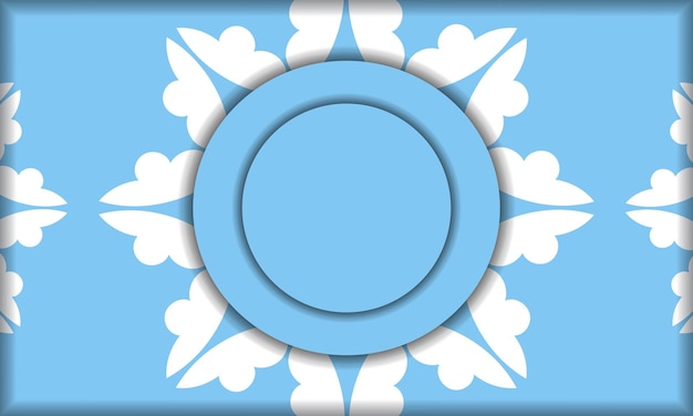 Blaue banner-vorlage mit mandala-weiß-ornament und platz unter ihrem text