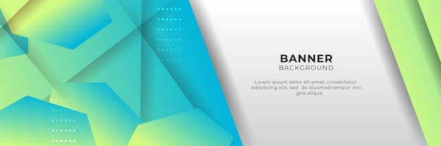 Blaue Digitaltechnik-Banner-Hintergrund-Design-Vorlage mit blaugrün-gelber Farbverlaufsfarbe.