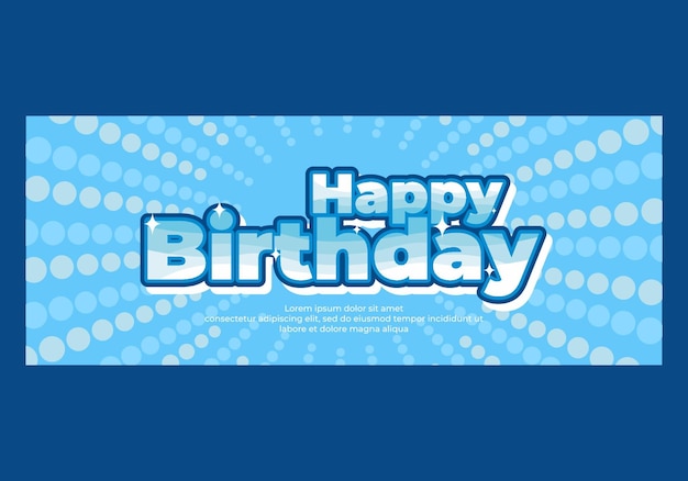 Blaue farbe des happy birthday-texteffekts