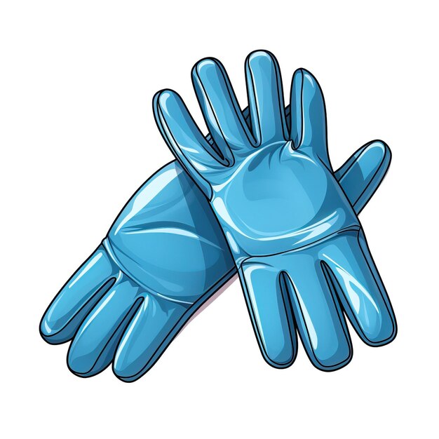 Blaue farbe handschuhe cartoon vektor weißen hintergrund isolieren