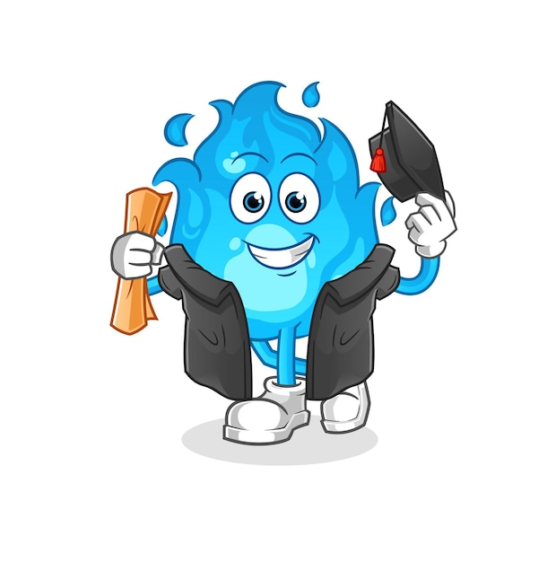 Blaue Feuer-Graduierungsvektor-Zeichentrickfigur