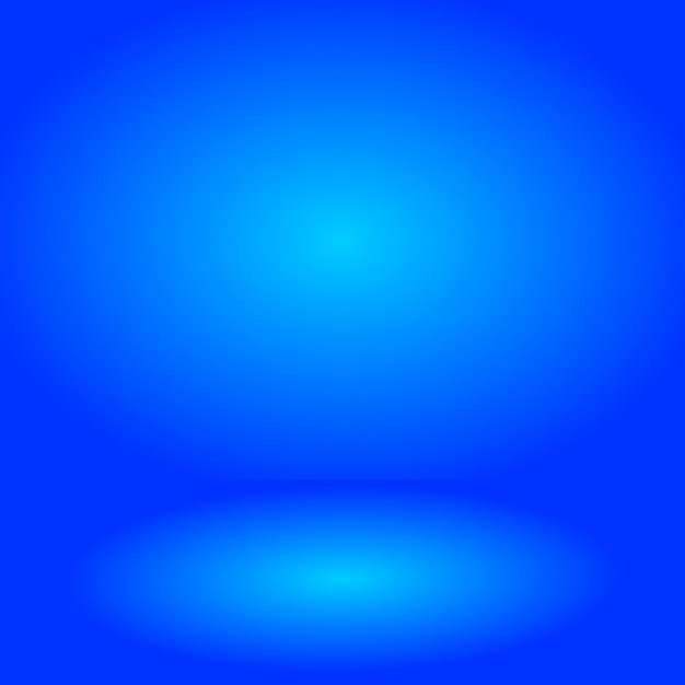 Blaue gradiente Wand und leerer Studio-Zimmer-Hintergrund