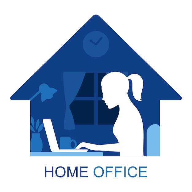 Blaue home-office-grafiken