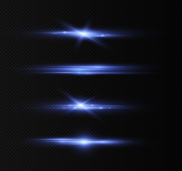 Blaue horizontale Blendenflecken packen Laserstrahlen Lichtflecken Laserstrahlen horizontale Lichtstrahlen