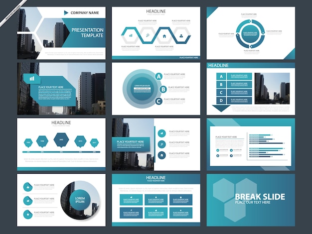 Vektor blaue infografik elemente präsentationsvorlagen