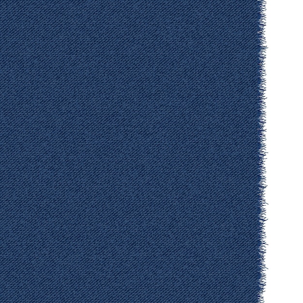 Blaue klassische Jeans-Denim-Textur mit ausgefranster Kante