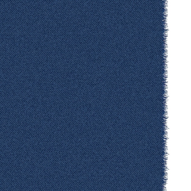 Blaue klassische jeans-denim-textur mit ausgefranster kante