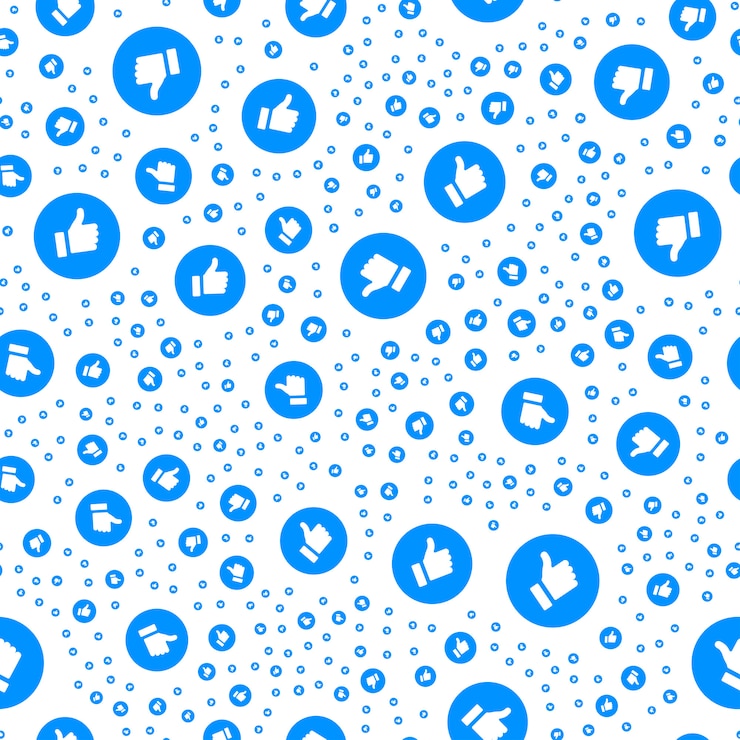 Vektor blaue knopfhand mit dem daumenfinger oben im kreis knopf für das ausdrücken des sozialemojis