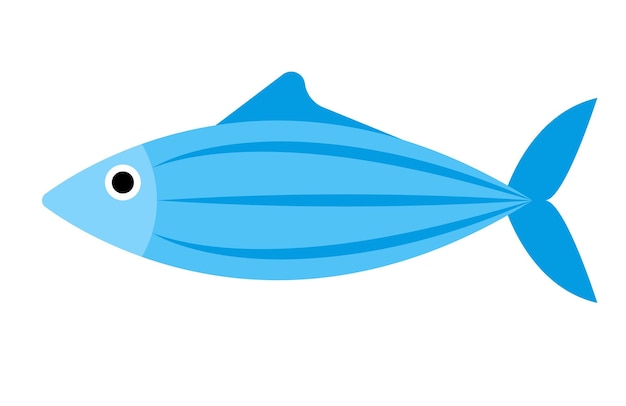 Blaue längliche fische der konzept-unterwasserfische diese illustration ist ein flaches design des vektors