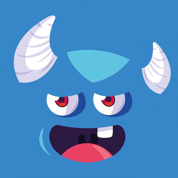 Blaue monster-cartoon