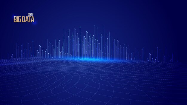 Blaue Punktlinie Partikel 3D-Raum Big Data Internet-Technologie-Hintergrund