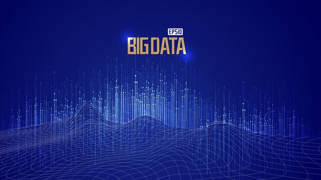Blaue Punktlinie Partikel 3D-Raum Big Data Internet-Technologie-Hintergrund