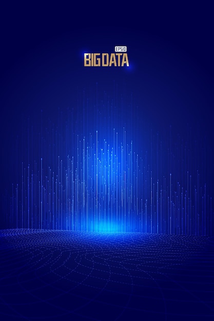 Blaue Punktlinie Partikel 3D-Raum Big Data Internet-Technologie-Hintergrund