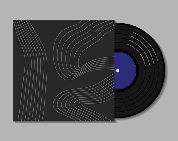 Blaue Schallplatte und zeitgenössische abstrakte Album-Cover-Vektor-Illustration