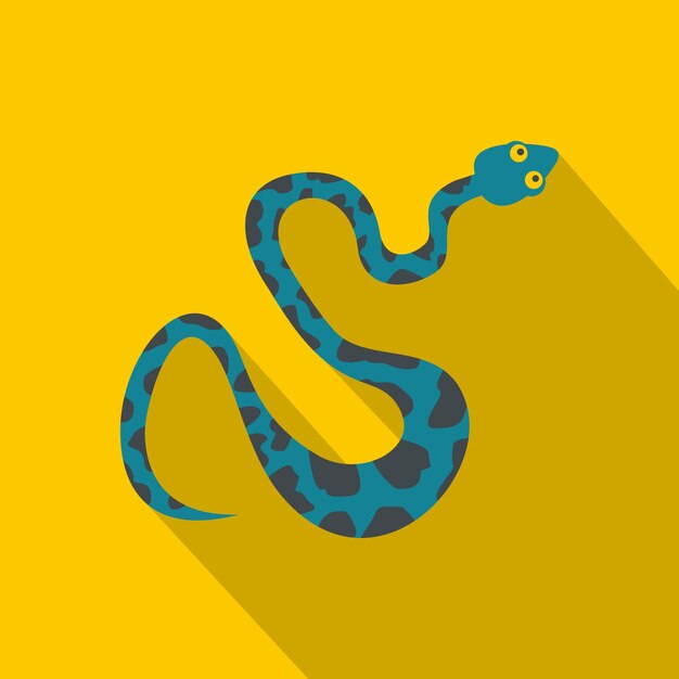 Vektor blaue schlange mit flecken-symbol. flache illustration der blauen schlange mit fleckenvektorsymbol für das web