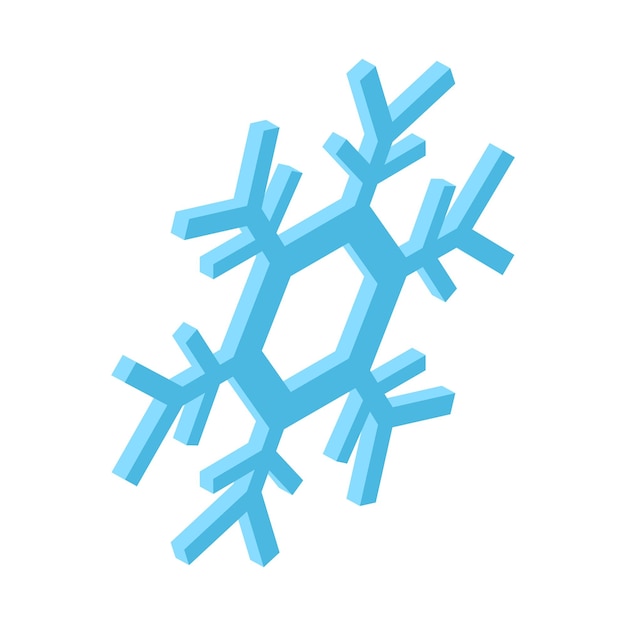 Vektor blaue schneeflocke isometrisches symbol einzelbild auf weißem hintergrund