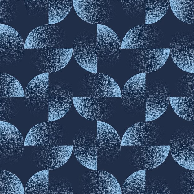 Vektor blaue spaltkreise geometrisches nahtloses muster trendvektor abstract hintergrund