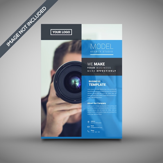 Blaue Titelseite Flyer Vorlage