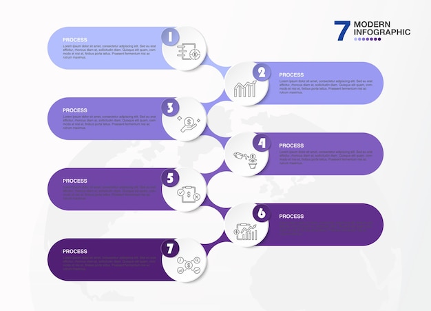 Blaue tonkreis-infografik-vorlage mit 17-schritt-prozess- oder optionsprozessdiagramm