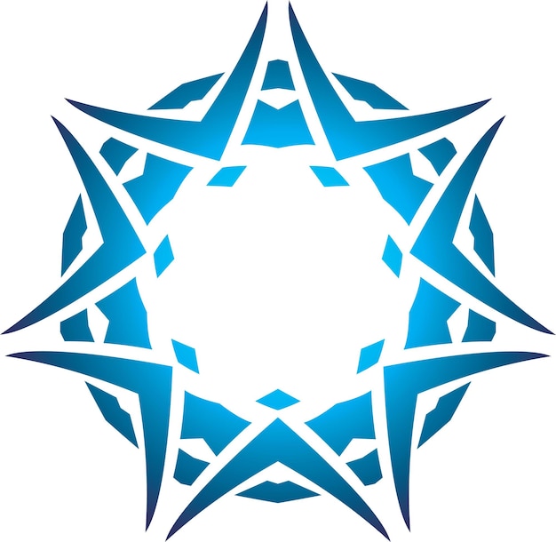 Blaue Tribal Star Vektorgrafiken kreisförmige geometrische Form für Tattoo-Designs oder sogar Logo-Design