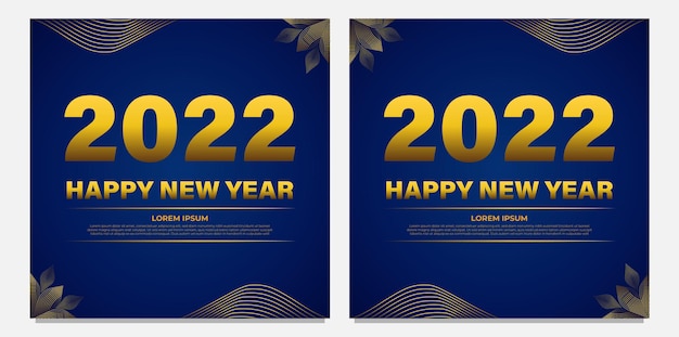 Blaue und goldene neujahrsfeier-social-media-post-vorlage