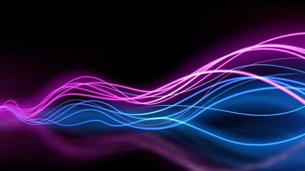 Blaue und rosa Lichtspuren Langzeitbelichtung Bewegungsverschwörung Effekt Vektor-Illustration