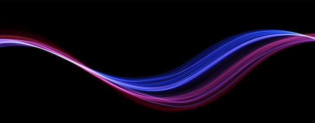 Blaue und rote abstrakte Welle Magic Line Design Flow Curve Bewegungselement