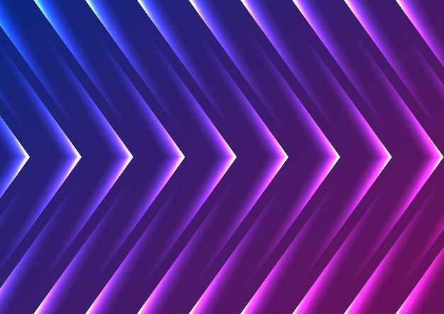 Blaue und violette abstrakte Neonpfeile, technisches Grafikdesign, futuristische Laserhintergrund-Vektorillustration