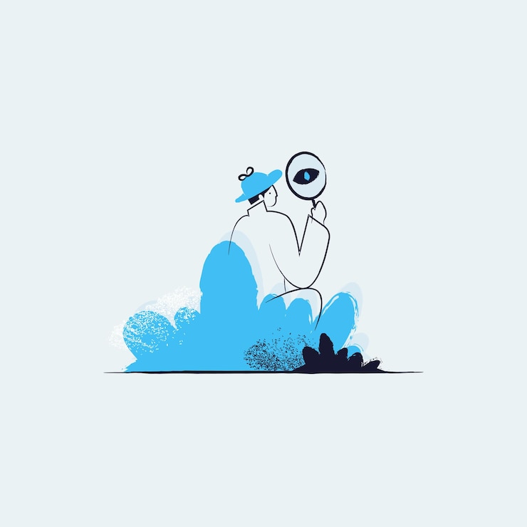 Vektor blaue vektor-illustration menschliche handlungen